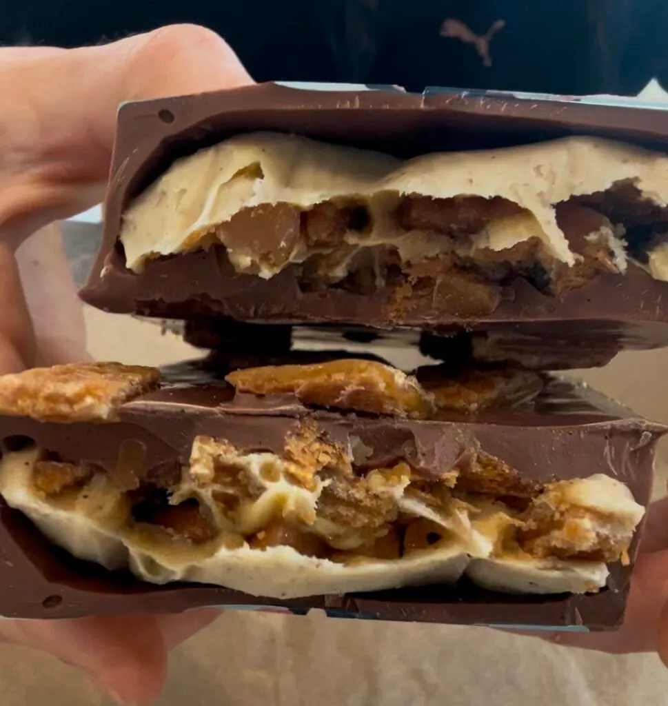 chocolate bar in two halves
